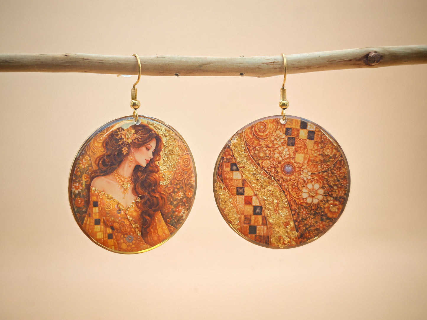 Boucles d’oreilles Klimt – Éclat impérial