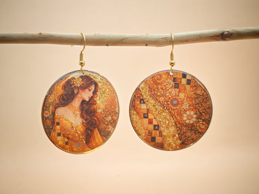 Boucles d’oreilles Klimt – Éclat impérial