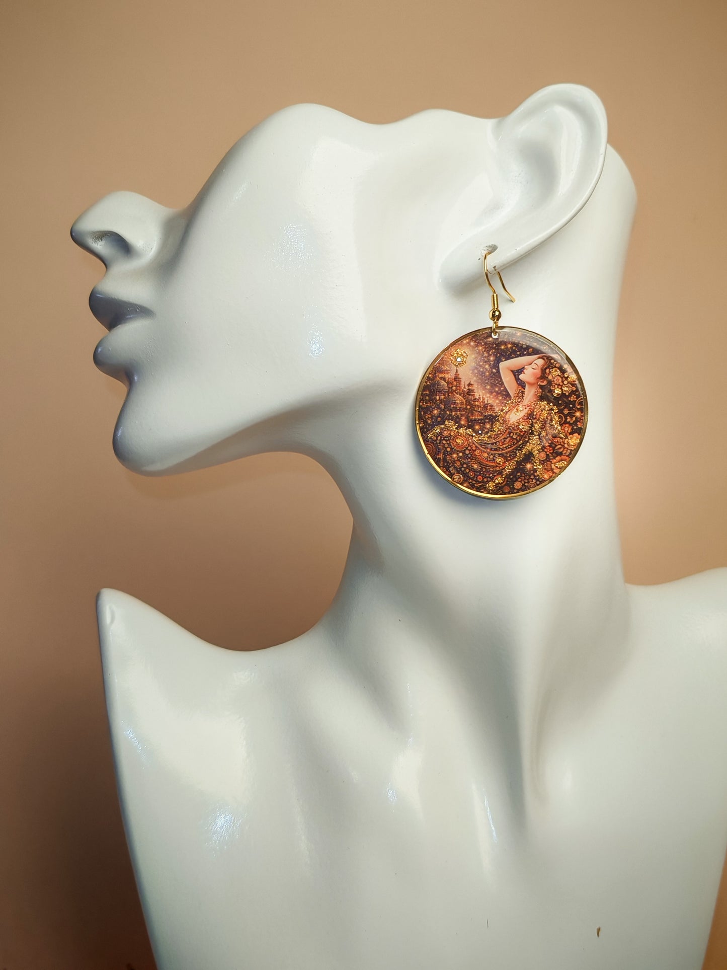 Boucles d’oreilles Klimt – Nuit dorée