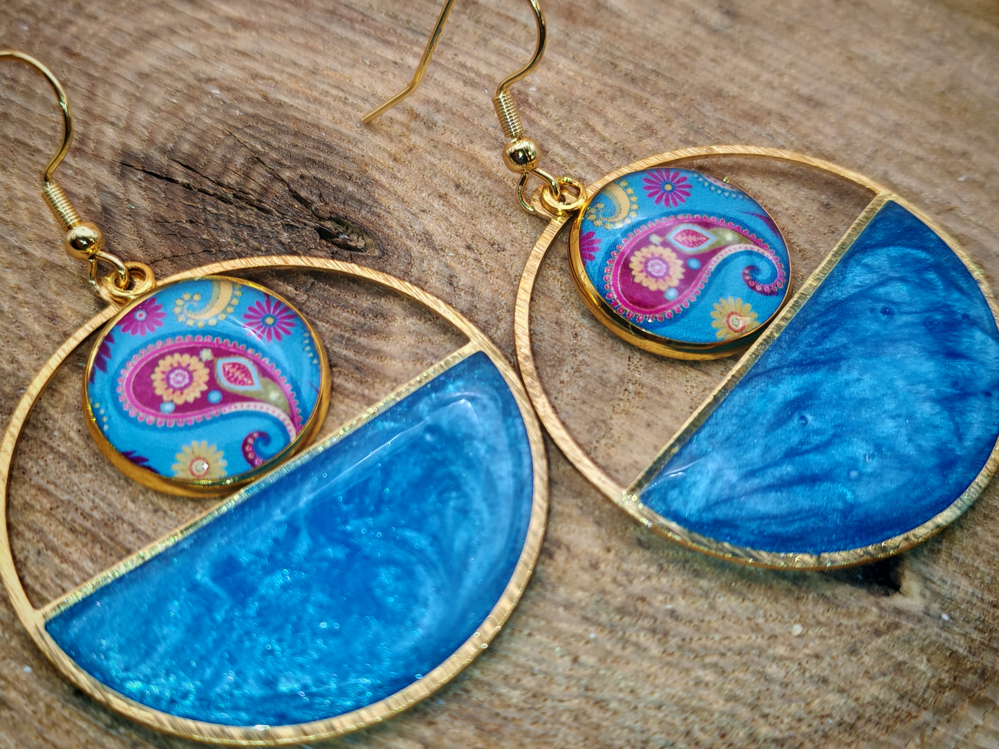 Boucles d’oreilles – Arabesques lagon