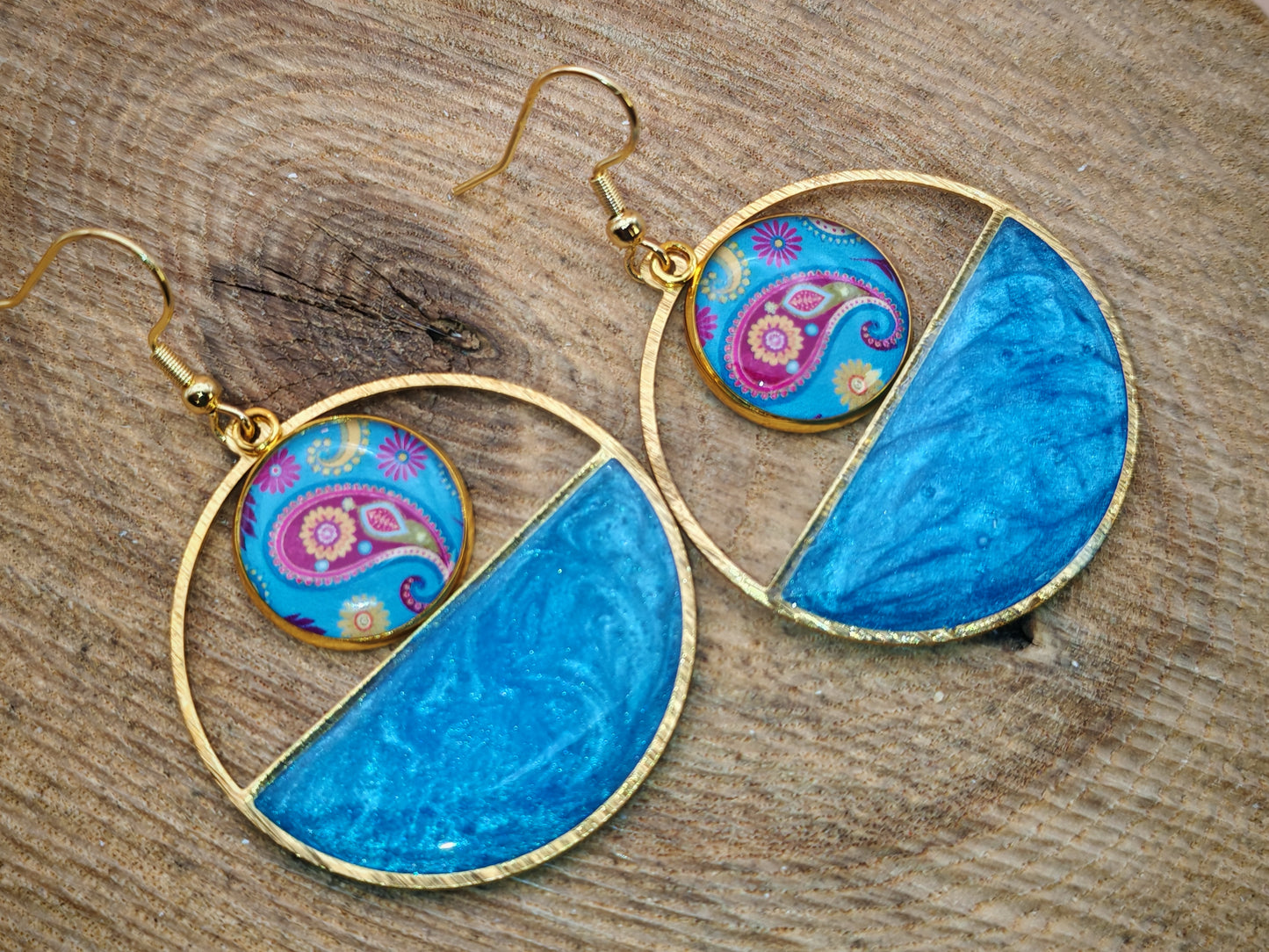 Boucles d’oreilles – Arabesques lagon