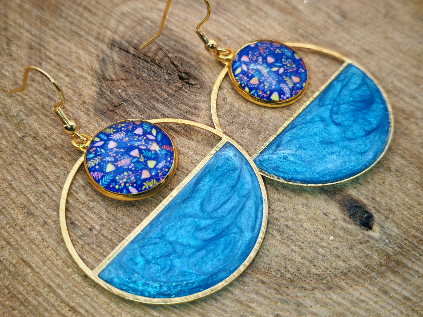Boucles d’oreilles – Éclats bleu lagon