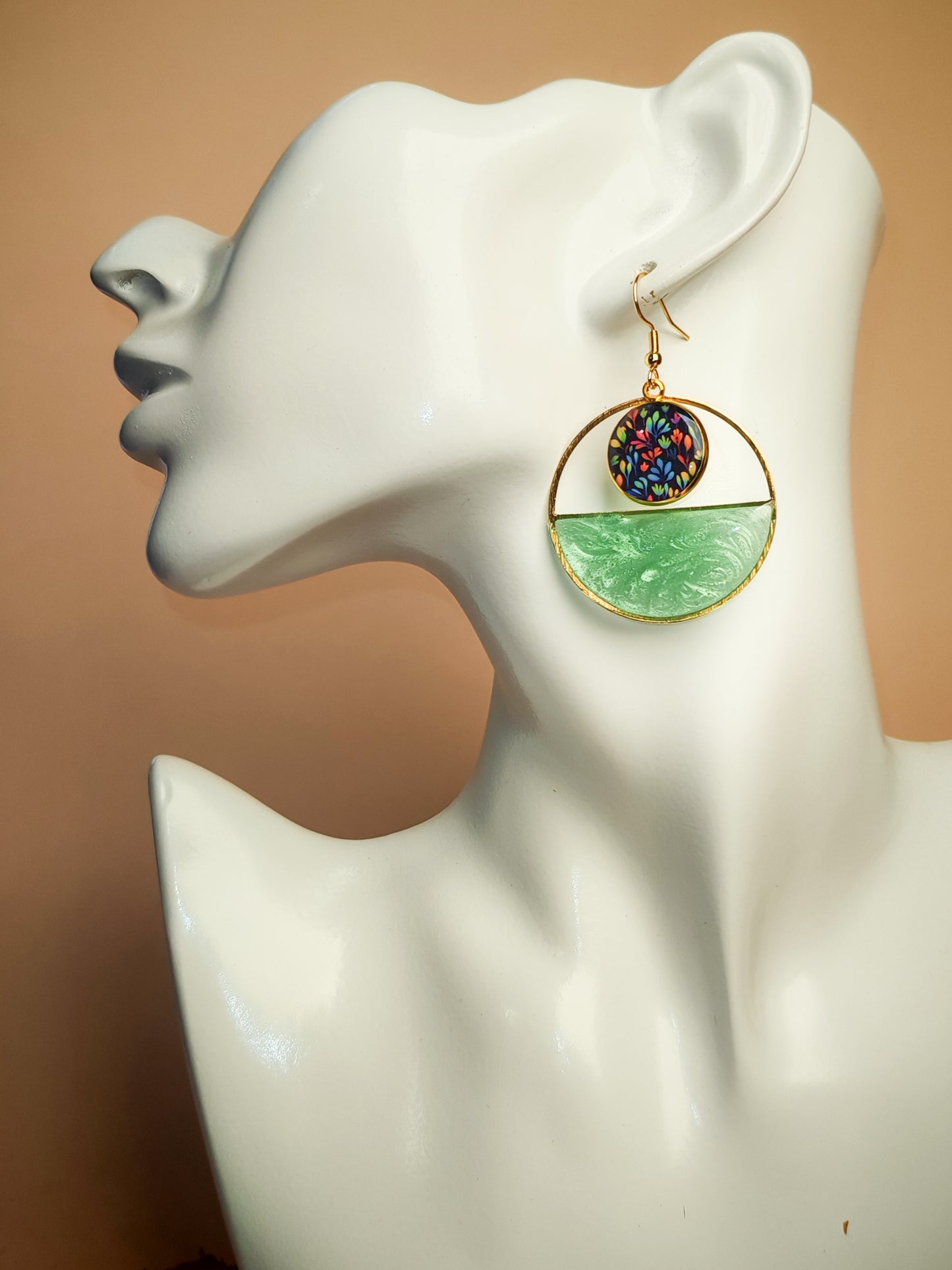 Boucles d’oreilles – Éclats vert d’eau