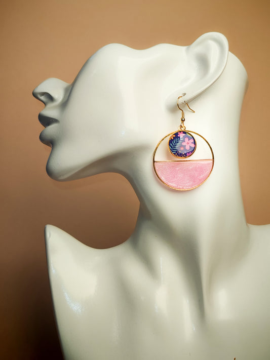 Boucles d’oreilles – Éclats de lune rose