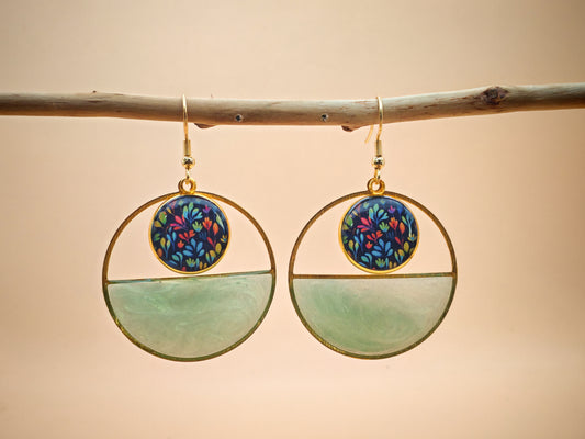 Boucles d’oreilles – Éclats vert d’eau