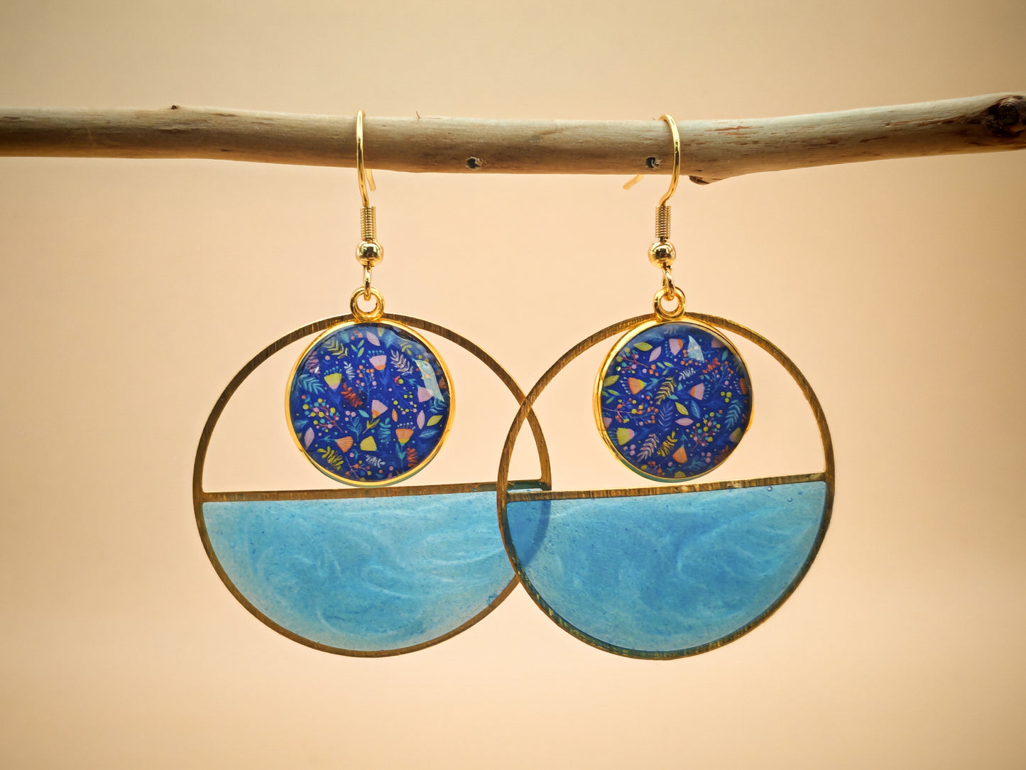Boucles d’oreilles – Éclats bleu lagon