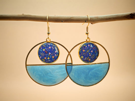 Boucles d’oreilles – Éclats bleu lagon