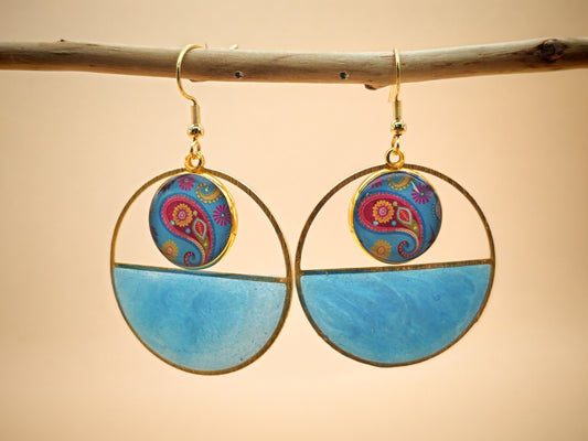 Boucles d’oreilles – Arabesques lagon