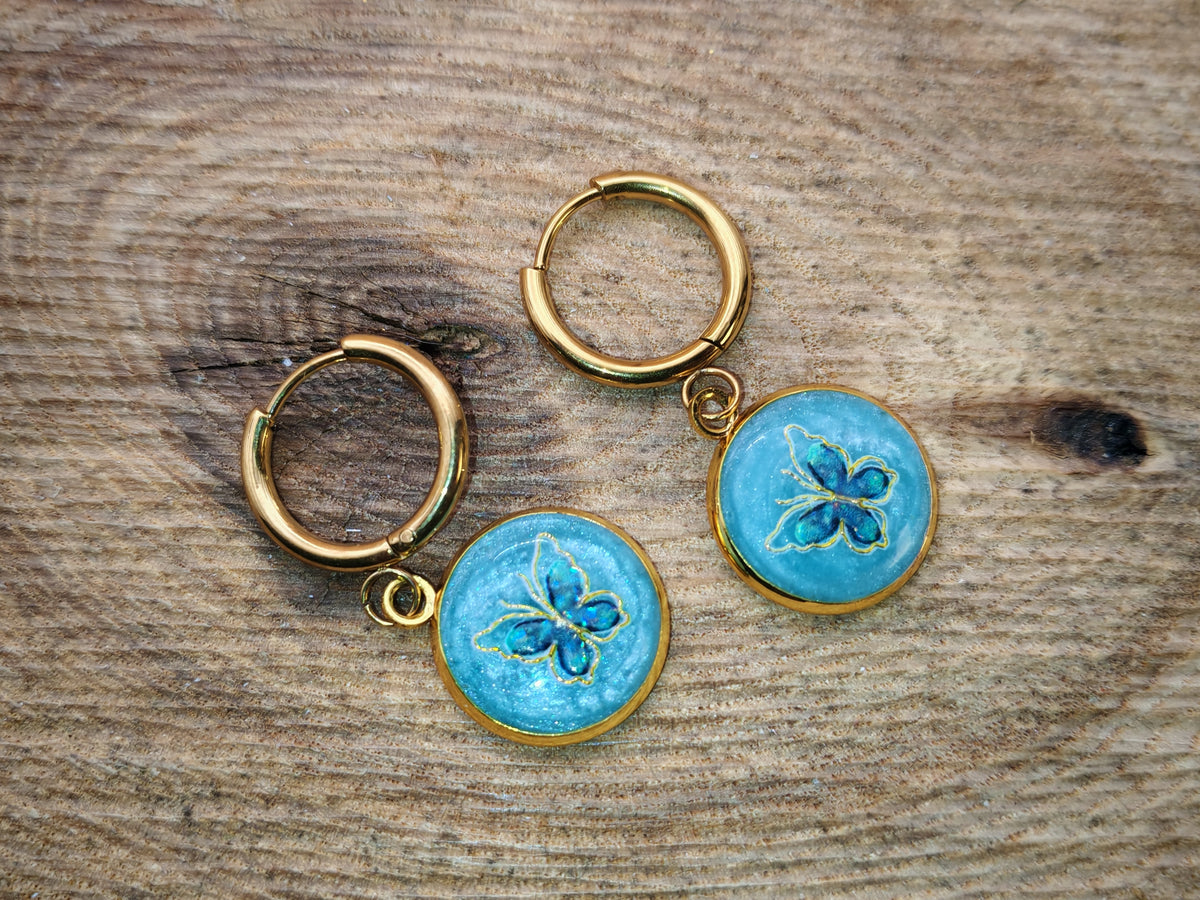 Boucles d’oreilles – Éclats d’ailes sur reflets givrés