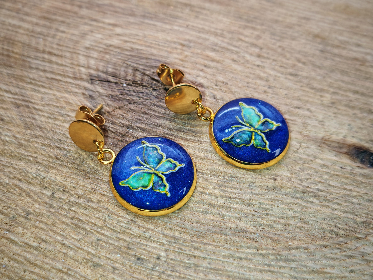 Boucles d’oreilles – Papillon sur nuit profonde