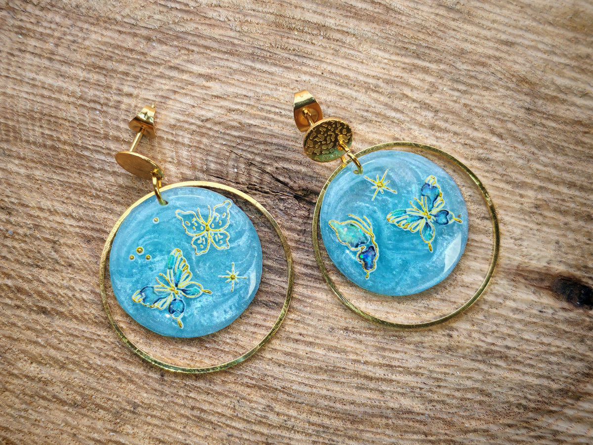Boucles d’oreilles – Papillons en suspension