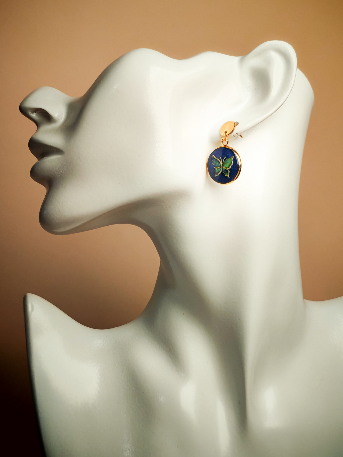 Boucles d’oreilles – Papillon sur nuit profonde