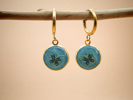 Boucles d’oreilles – Éclats d’ailes sur reflets givrés