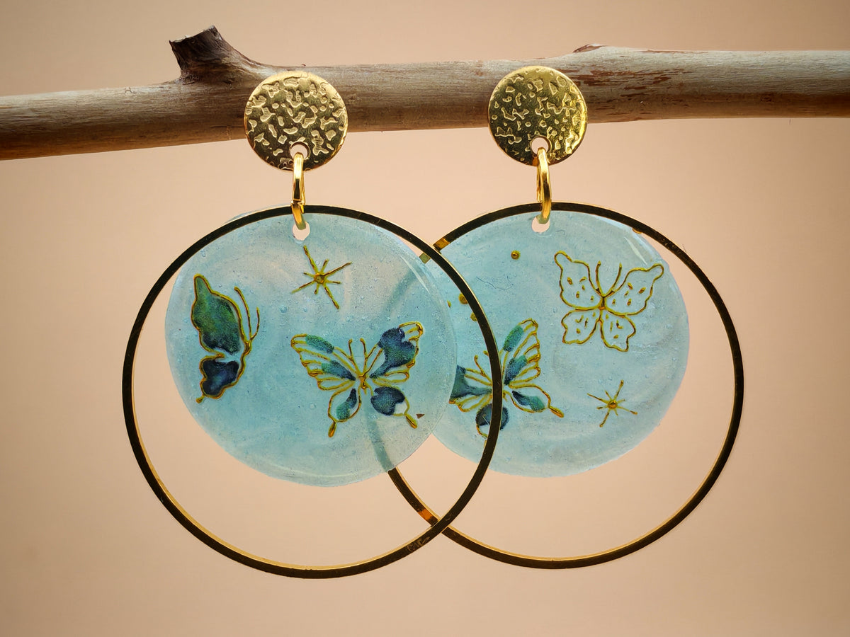Boucles d’oreilles – Papillons en suspension