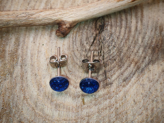 Clous d'oreilles – Bleu profond scintillant