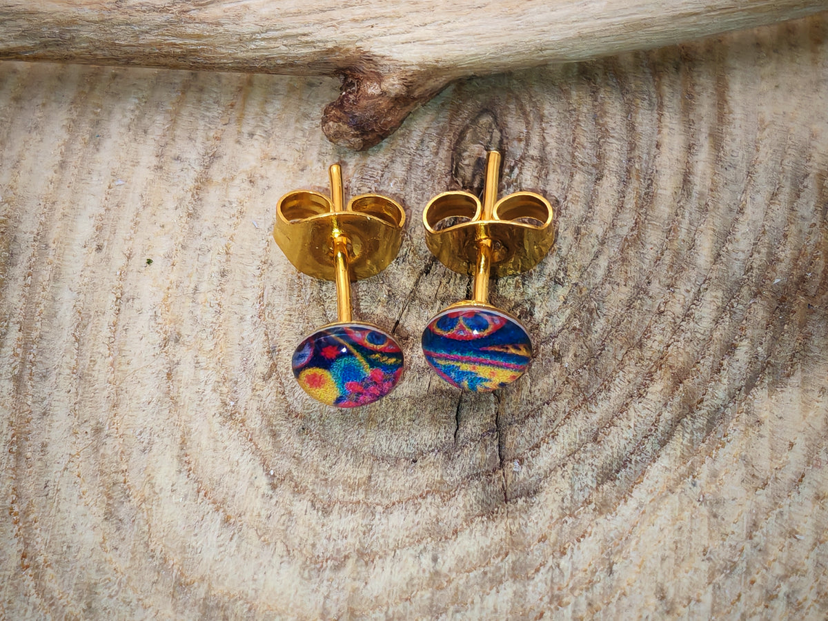 Clous d’oreilles – Éclats paisley colorés