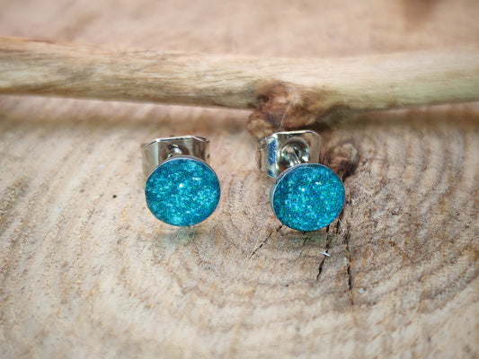 Clous d'oreilles – Éclat turquoise scintillant