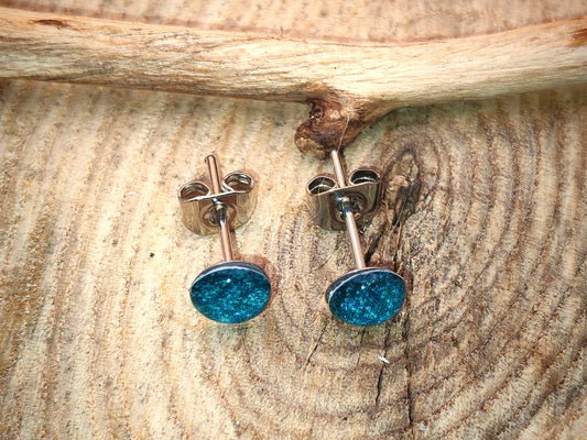 Clous d'oreilles – Éclat turquoise scintillant