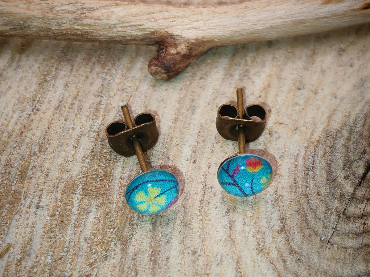Clous d'oreilles – Fleurs d’aquarelle