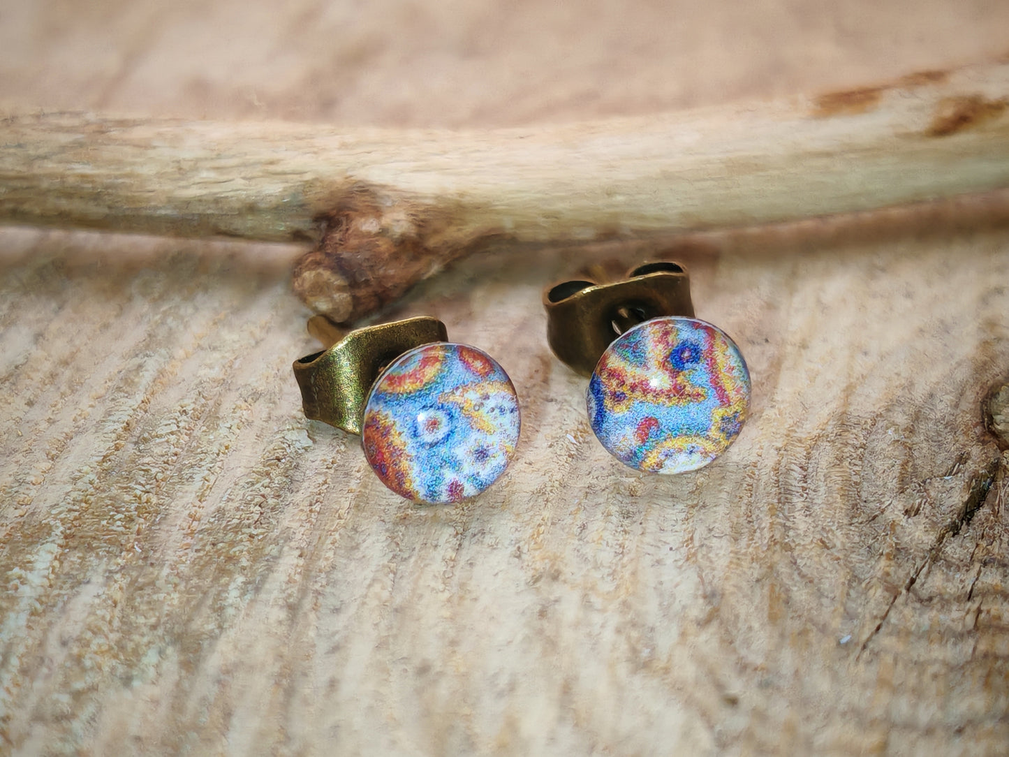 Clous d'oreilles – Paisley irisé