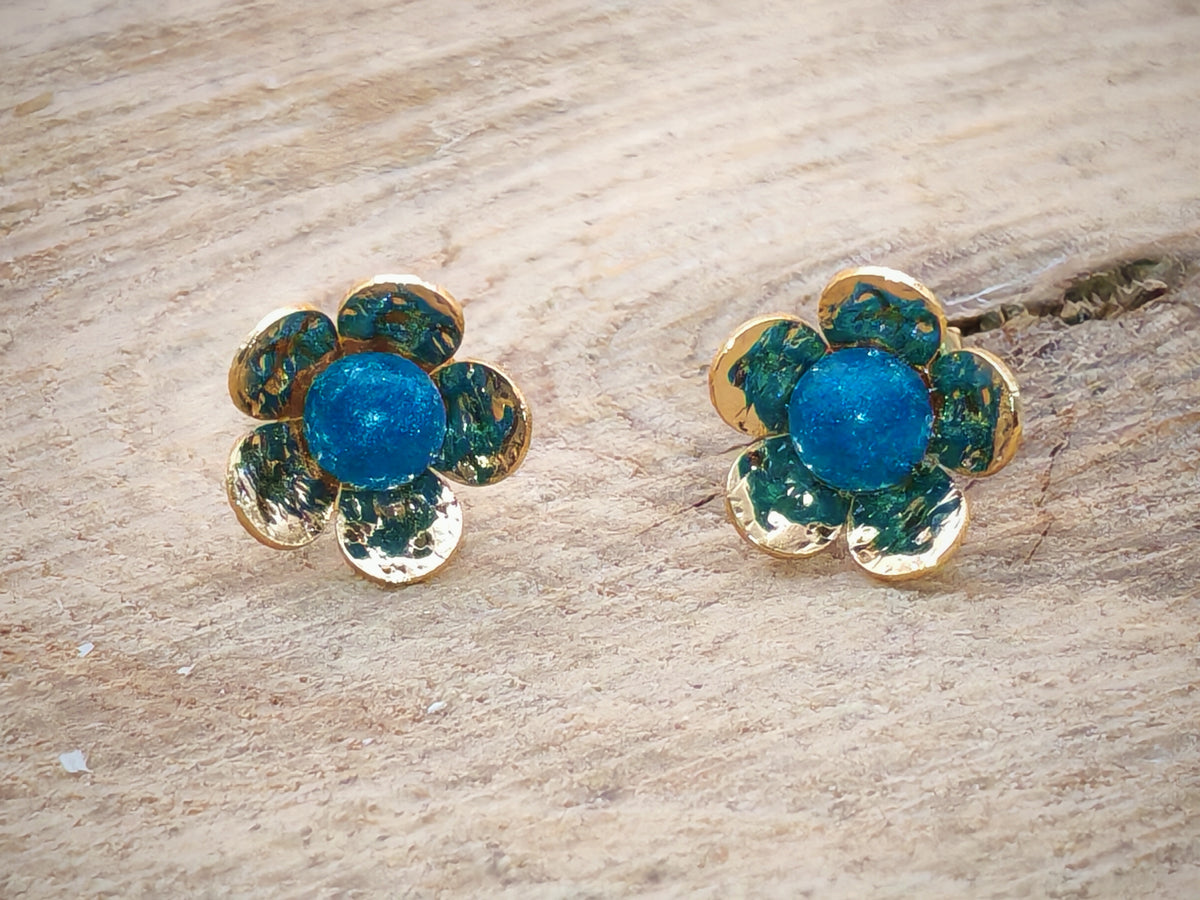 Clous d'oreille - Fleurs dorées