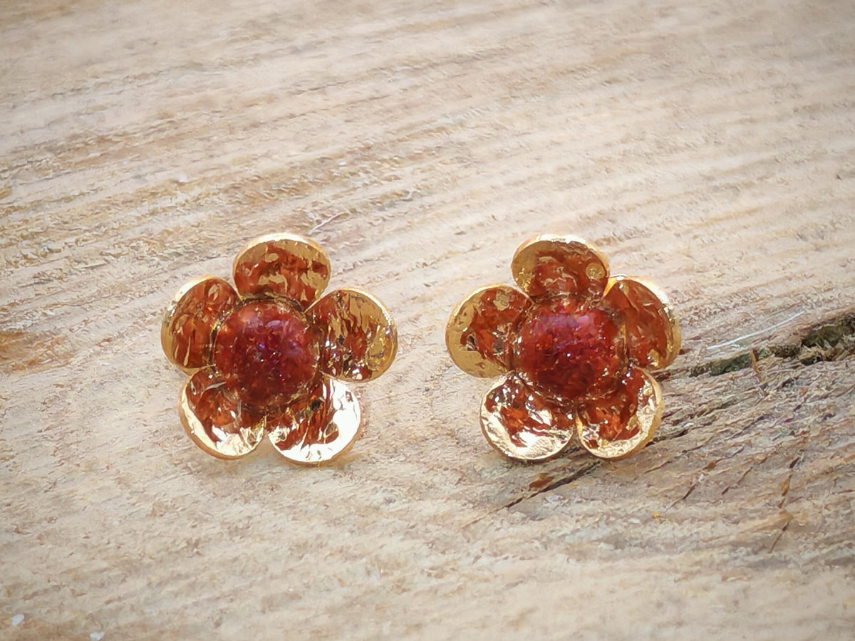 Clous d'oreille - Fleurs dorées