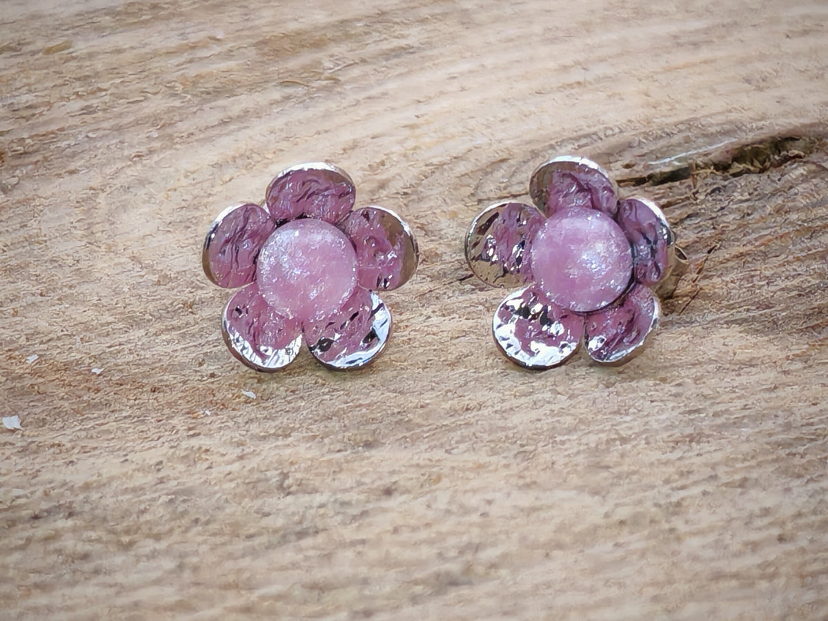 Clous d'oreille - Fleurs argentées