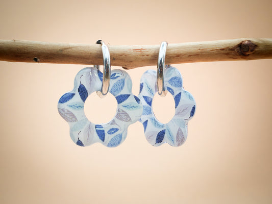 Boucles d’oreilles / Pampilles – Fleur feuillage délicat