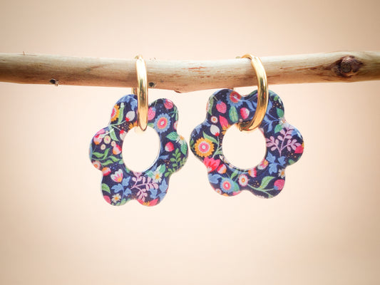 Boucles d’oreilles / Pampilles – Fleur jardin coloré