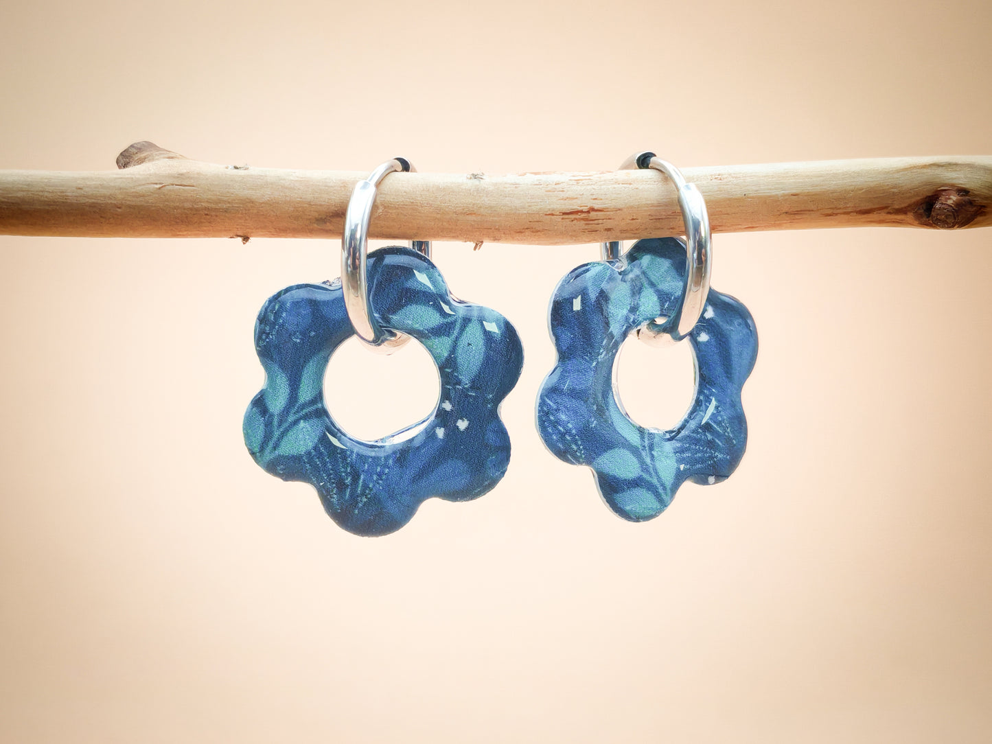 Boucles d’oreilles / Pampilles – Fleur nuit étoilée