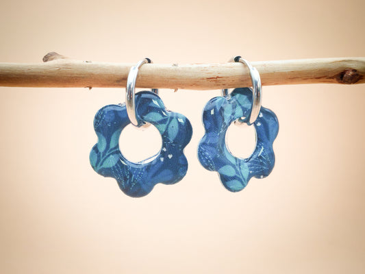 Boucles d’oreilles / Pampilles – Fleur nuit étoilée