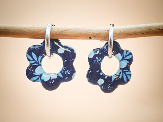 Boucles d’oreilles / Pampilles – Fleur nuit végétale