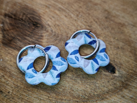 Boucles d’oreilles / Pampilles – Fleur feuillage délicat