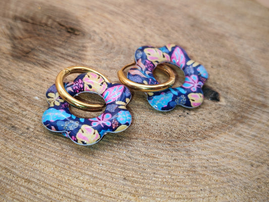 Boucles d’oreilles / Pampilles – Fleur éclat tropical