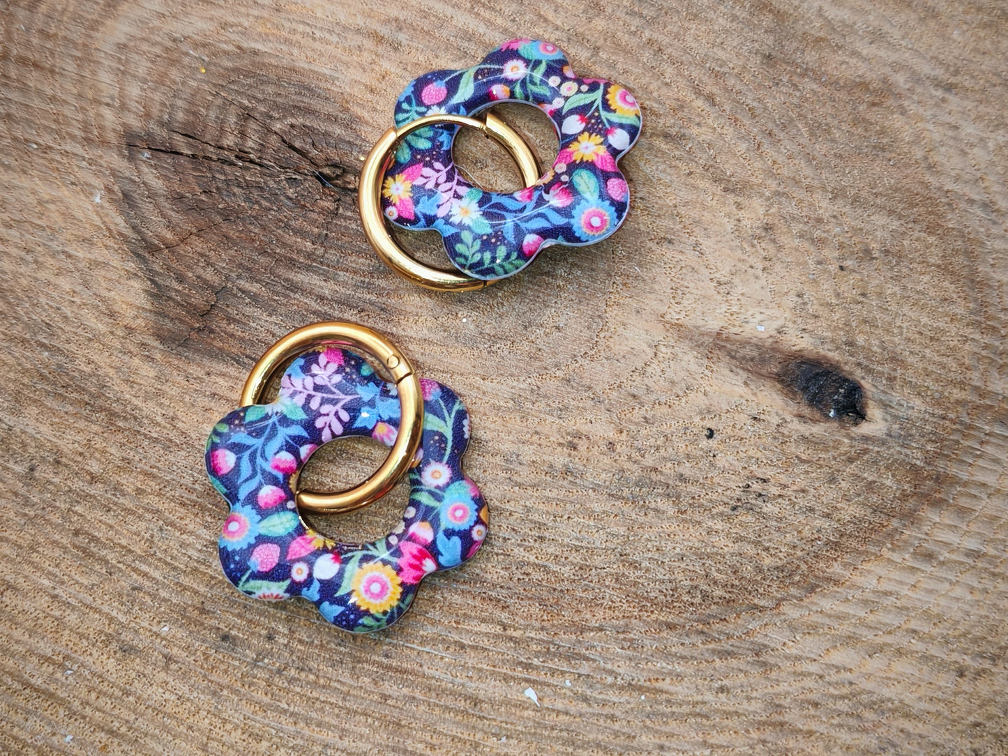 Boucles d’oreilles / Pampilles – Fleur jardin coloré