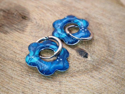 Boucles d’oreilles / Pampilles – Fleur nuit étoilée