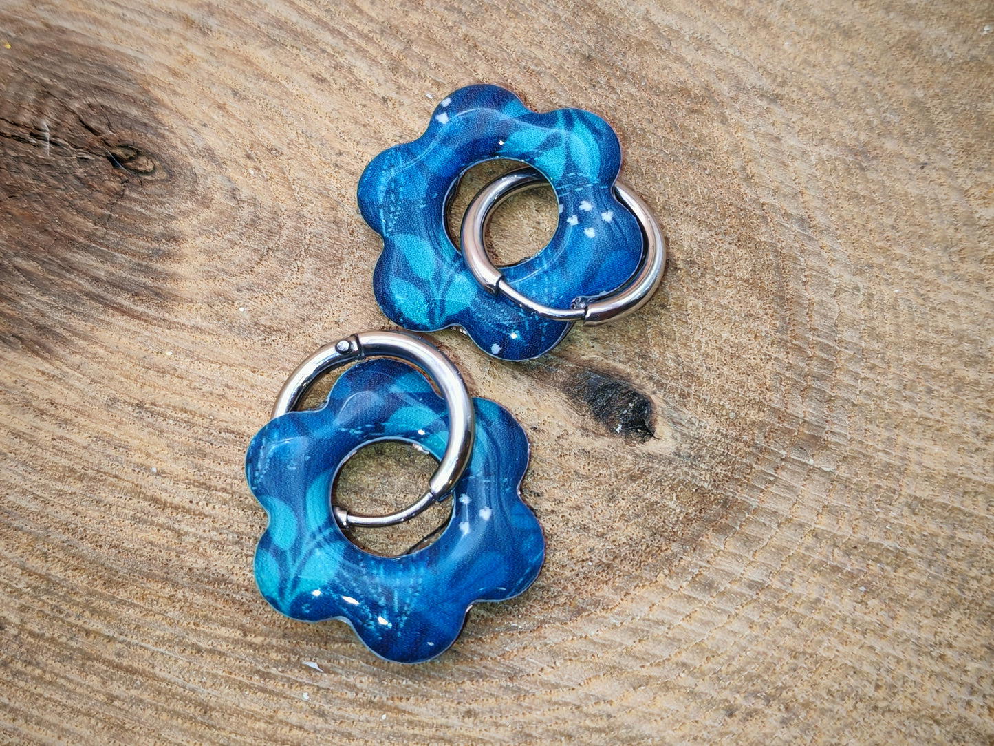 Boucles d’oreilles / Pampilles – Fleur nuit étoilée