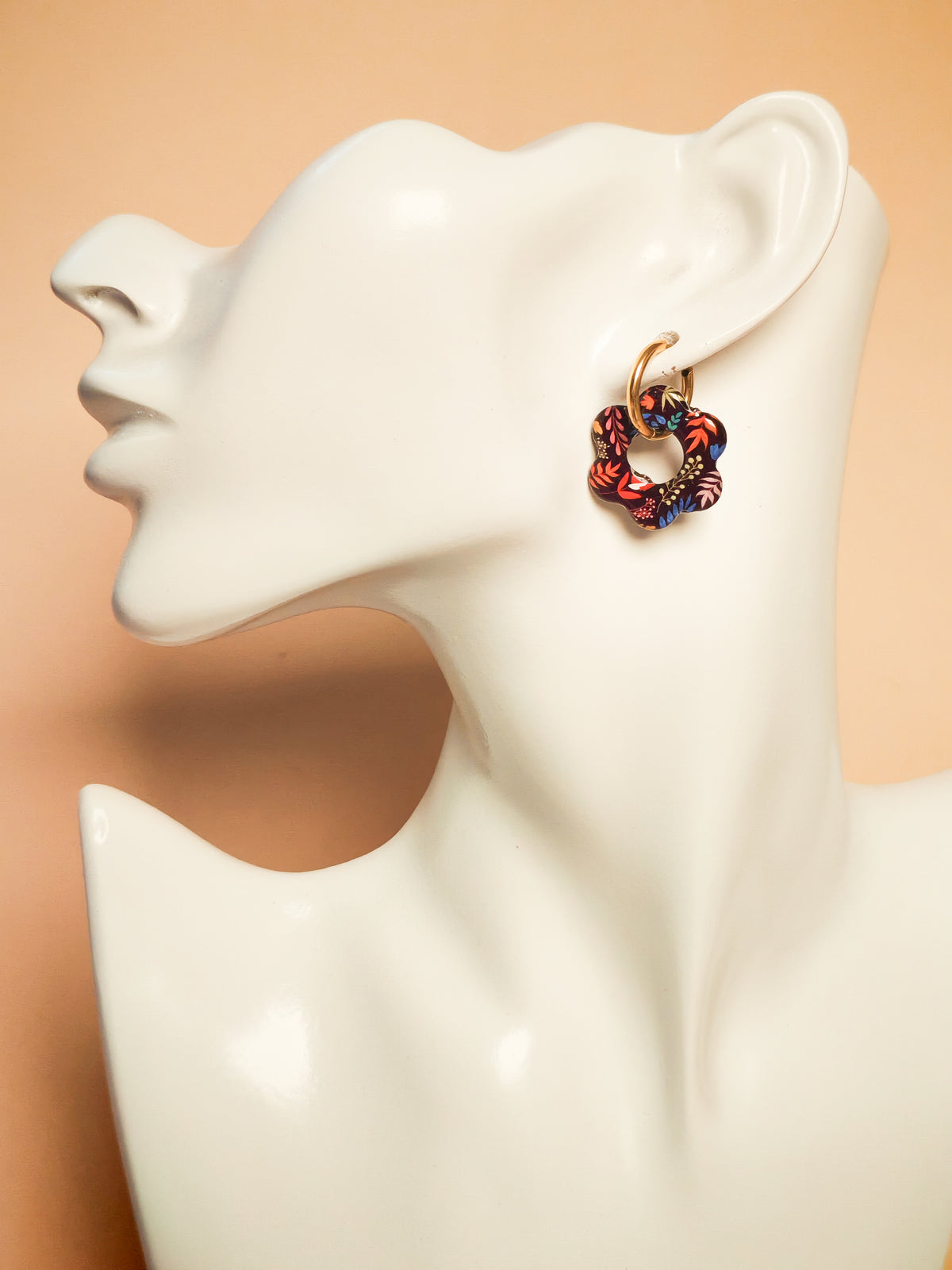 Boucles d’oreilles / Pampilles – Fleur végétale crépusculaire