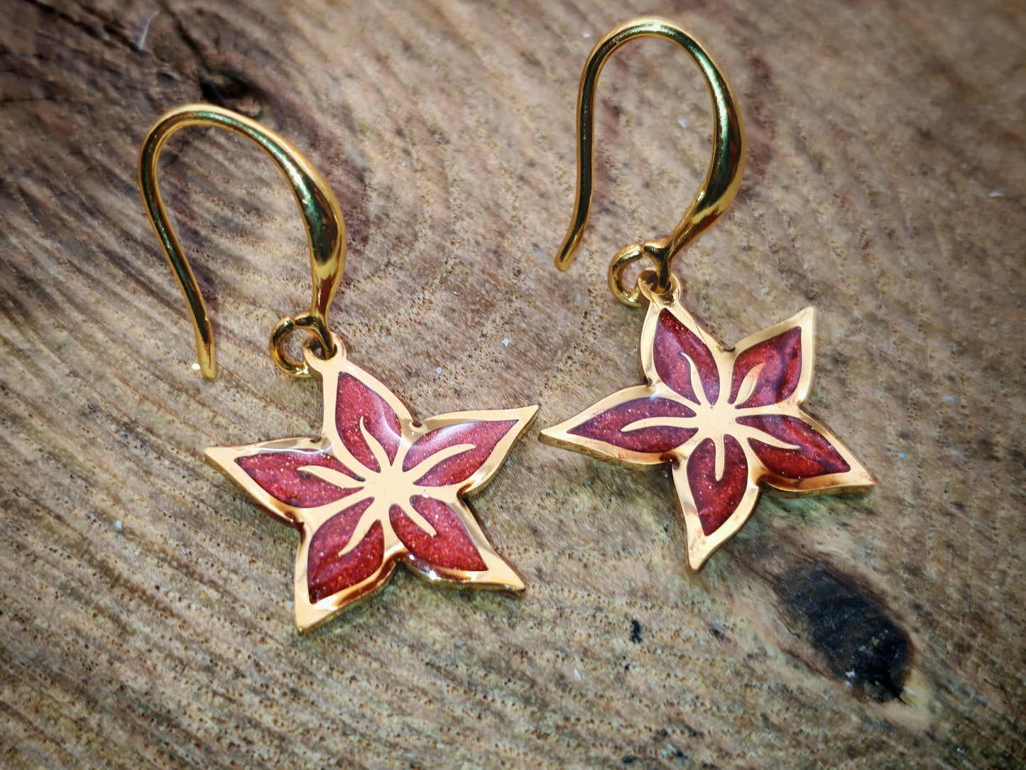 Boucles d’oreilles – Fleurs étoilées dorées
