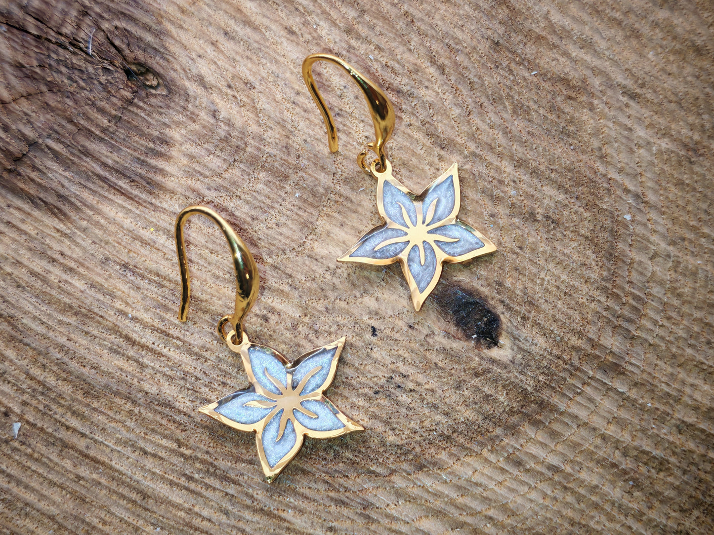 Boucles d’oreilles – Fleurs étoilées dorées