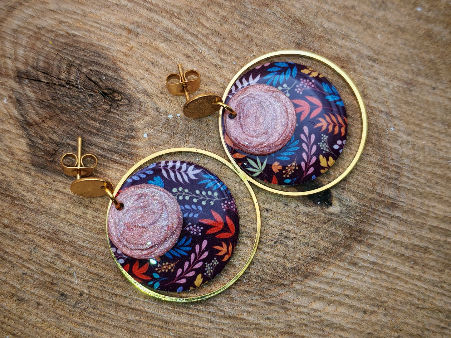 Boucles d’oreilles – Feuillage crépusculaire