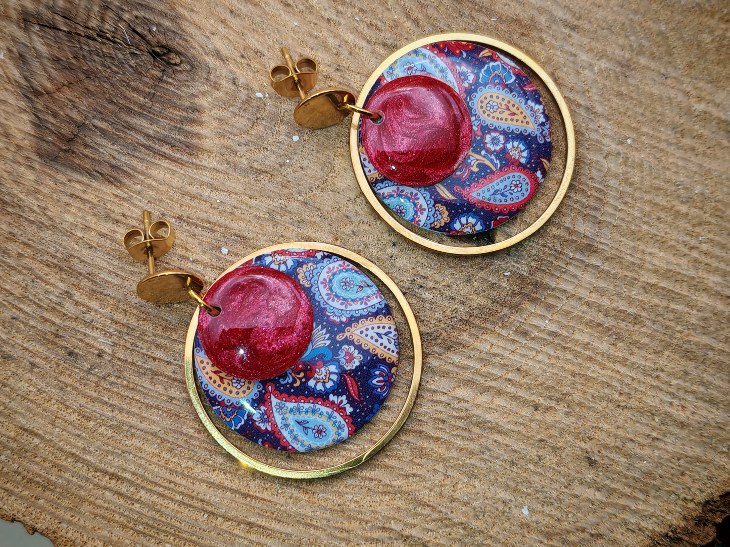 Boucles d’oreilles – Cachemire flamboyant