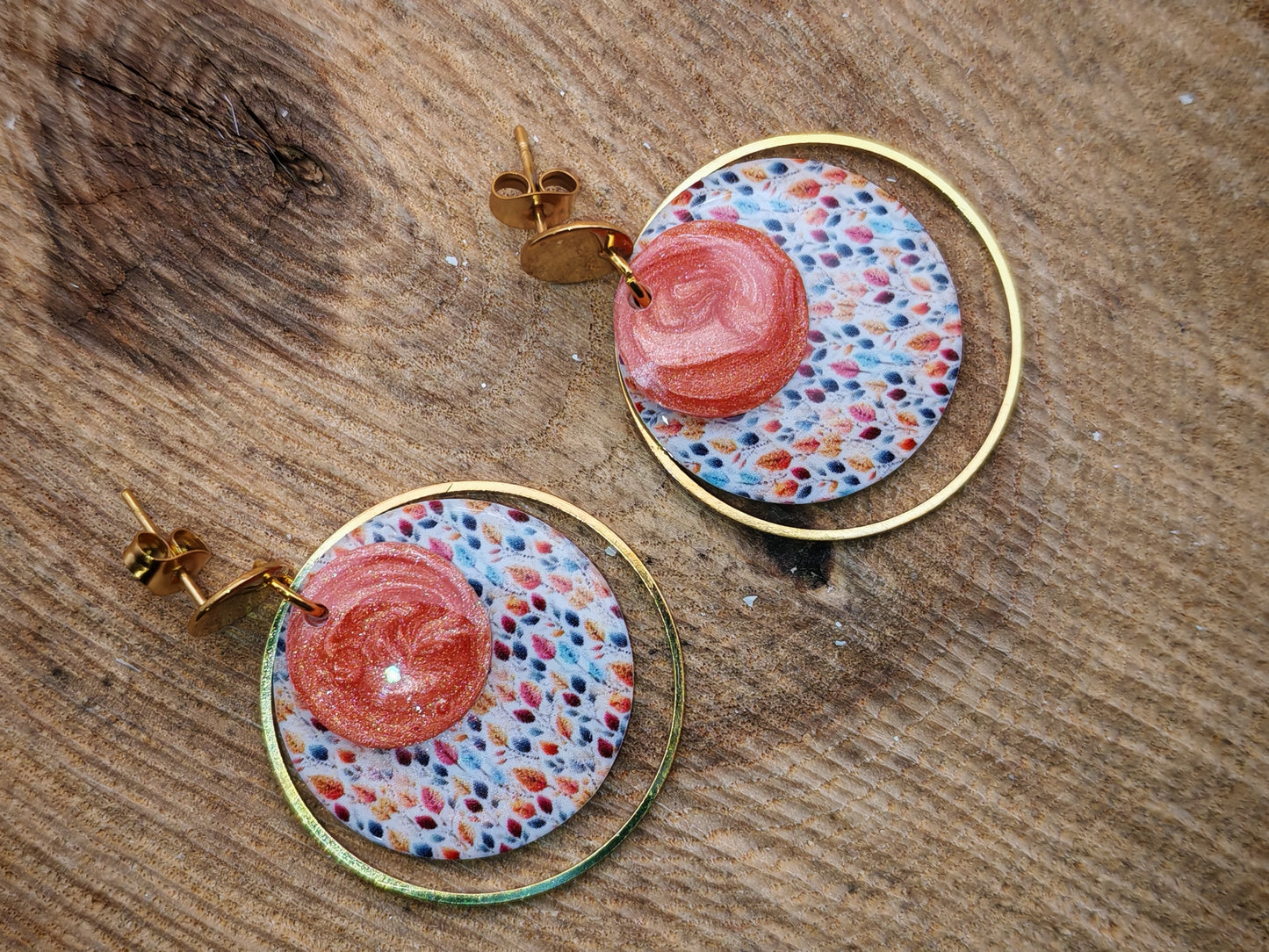 Boucles d’oreilles – Pluie de feuilles colorées