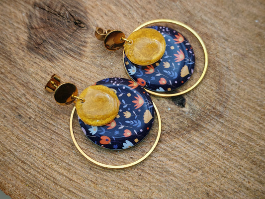 Boucles d’oreilles – Éclat doré floral