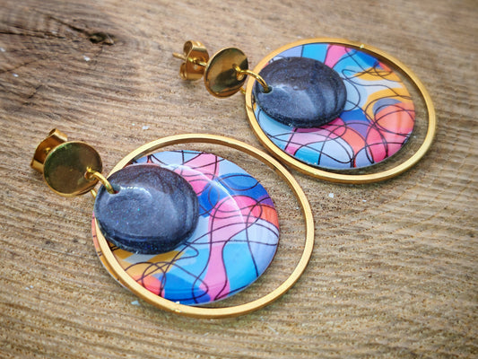 Boucles d’oreilles – Éclats graphiques nocturnes