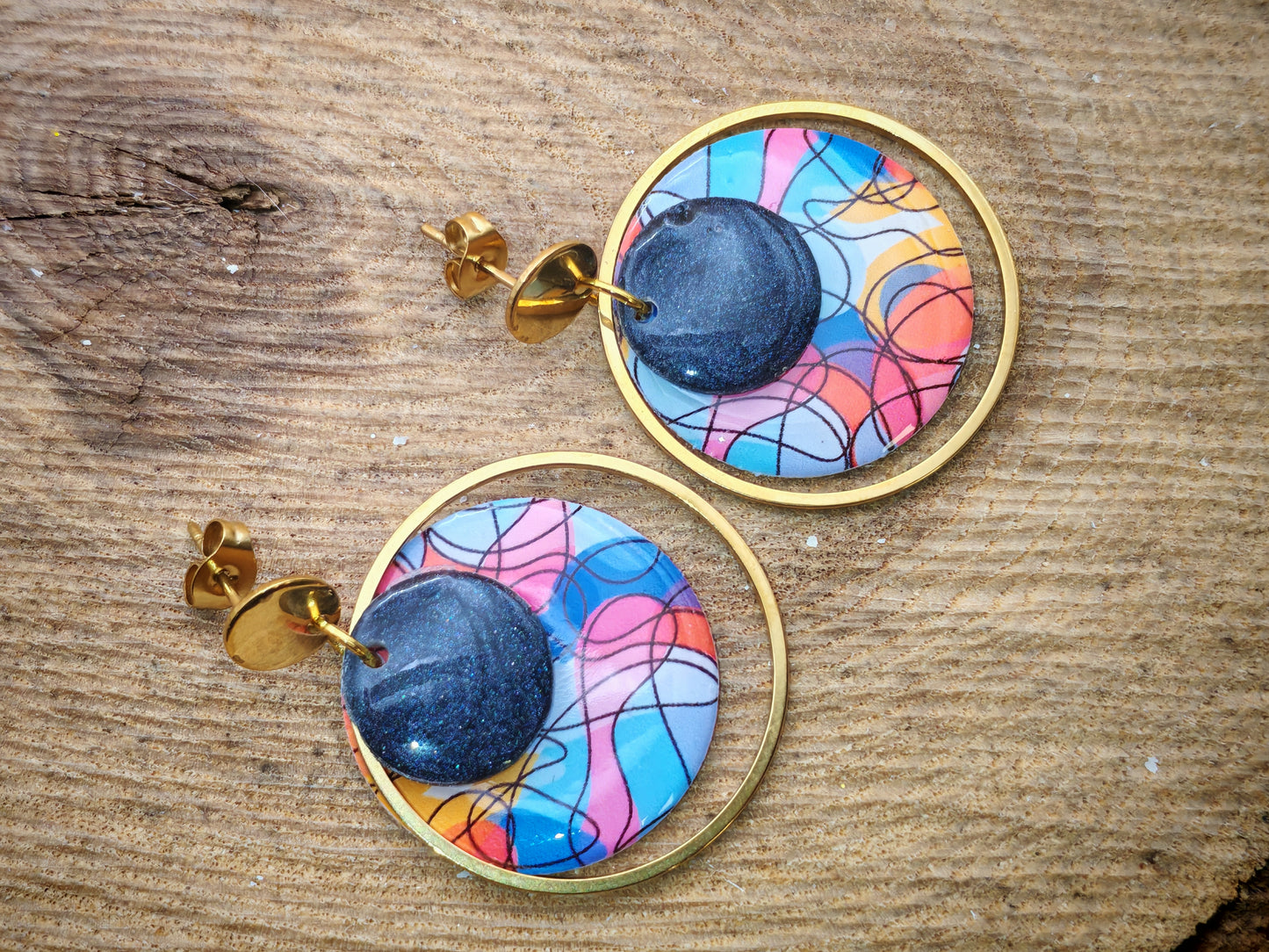 Boucles d’oreilles – Éclats graphiques nocturnes