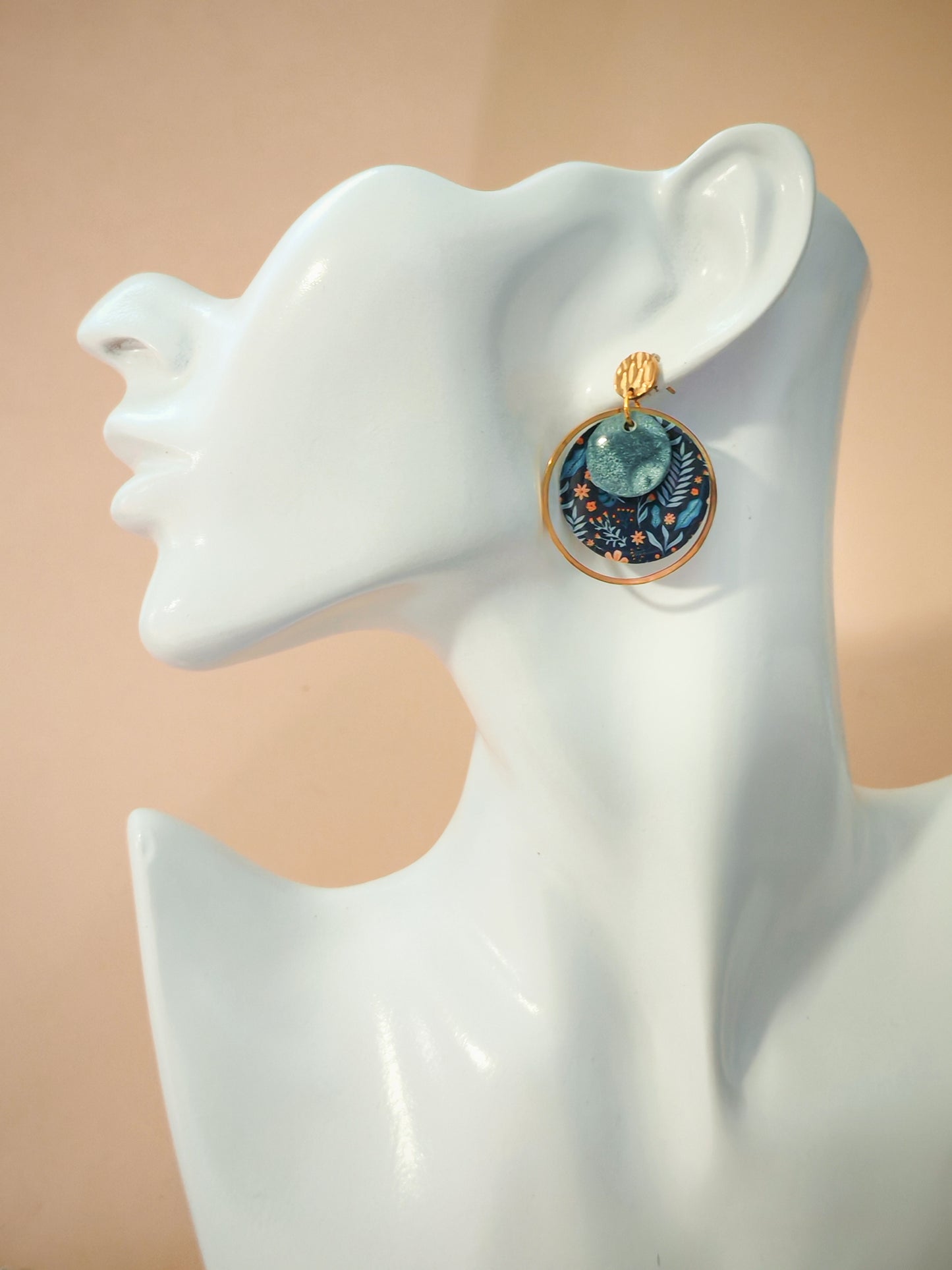 Boucles d’oreilles – Feuillages nocturnes et éclat minéral