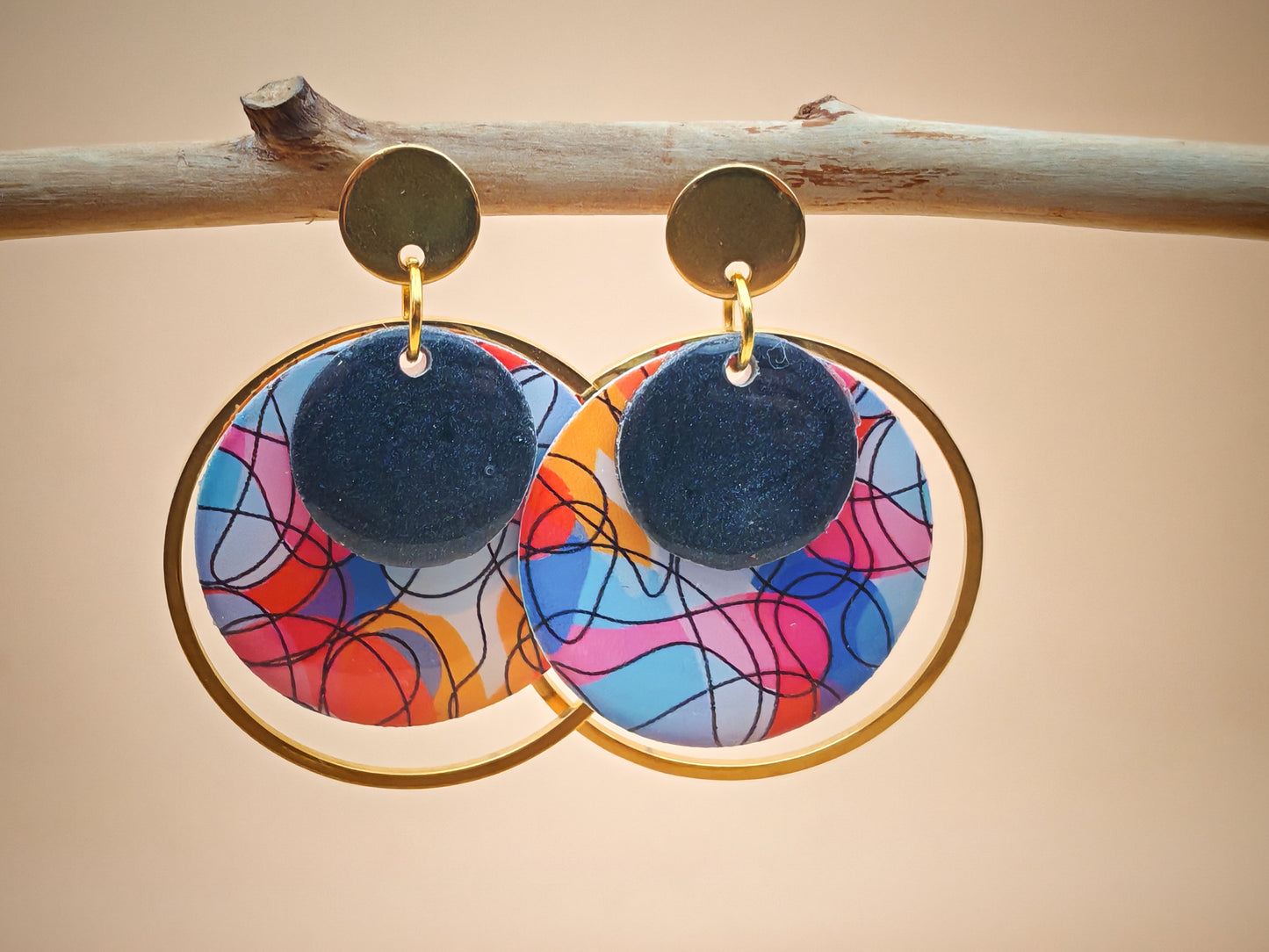 Boucles d’oreilles – Éclats graphiques nocturnes