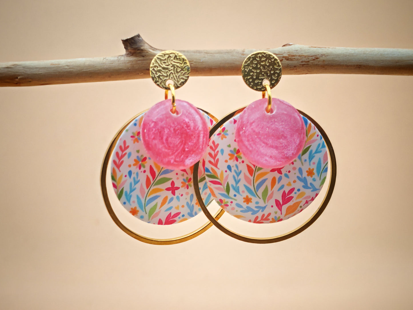 Boucles d’oreilles – Jardin pastel éclatant