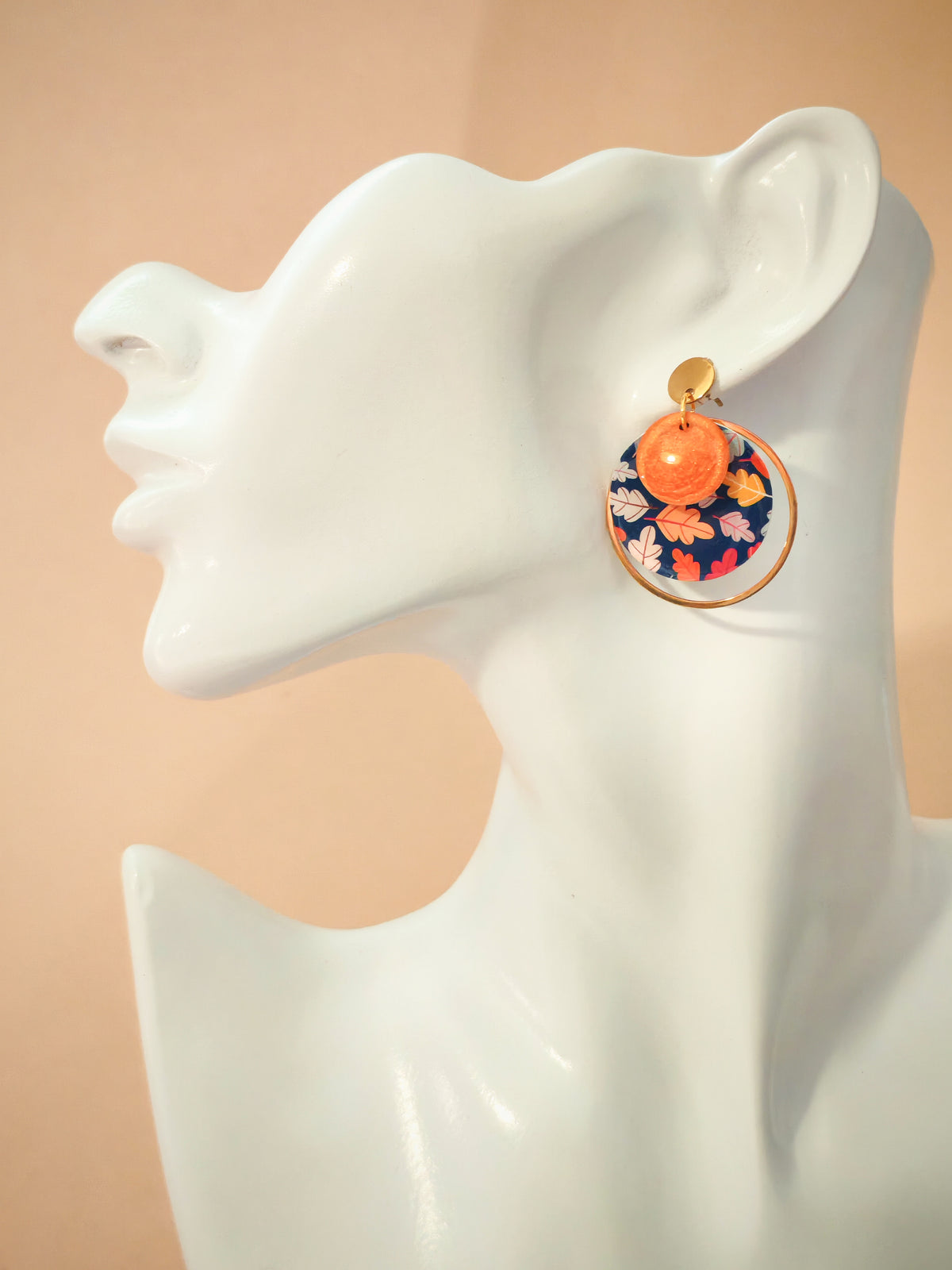Boucles d’oreilles – Feuilles d’automne dorées